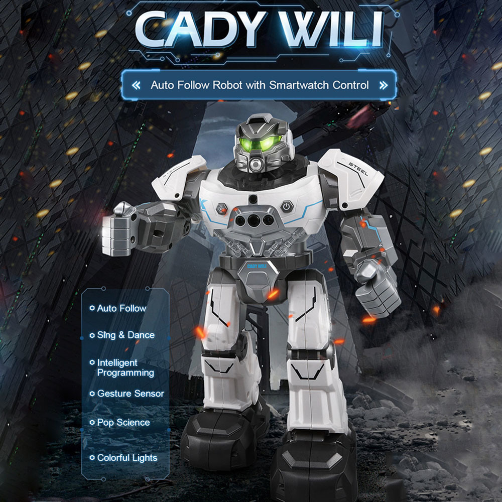 JJR / C JJRC R5 CADY WILI SMARTWATCH PROGRMATIF Intelligent Education Music Robots Dance Auto Suivez les jouets de contrôle geste