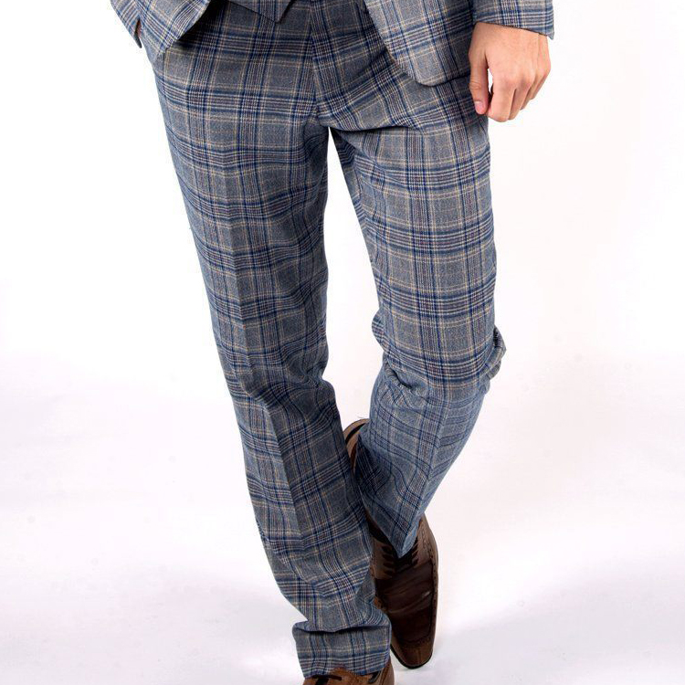 2019 Newest Design Plaid Wedding Tuxedos Slim Fit Two Button Men Pant Suits Groom Wear Prom Check Blazer (Jacket+Vest+Pants)