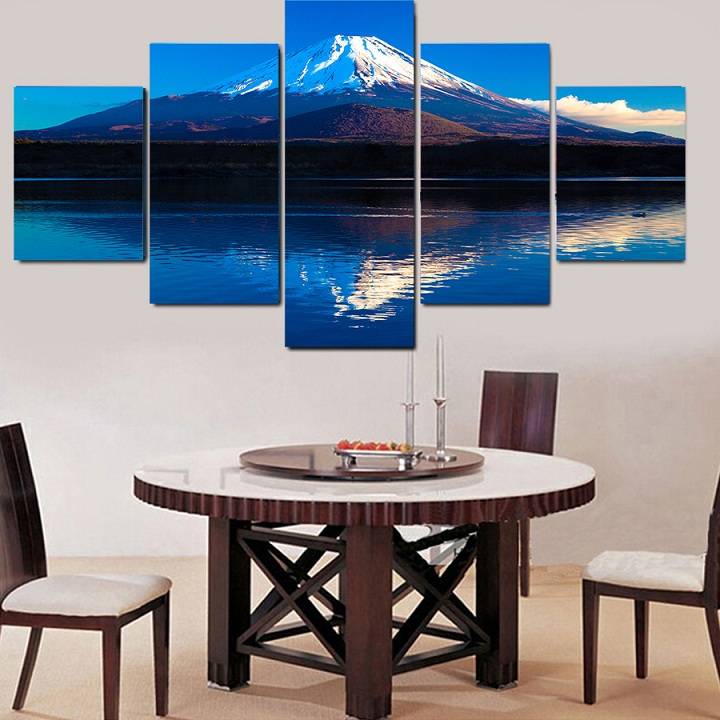5pcs/set Unframed Mountain Fuji Japanese Mountain Print On Canvas Wall Art Picture For Home and Living Room Decor