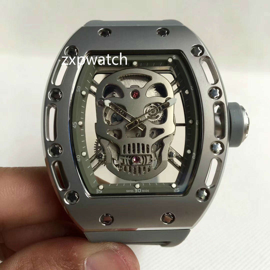 New Luxury watch 052 Watch Automatic Skeleton skull Dial Rose Gold black silver316L Steel Case Rubber Strap sport men watches
New Luxury watch 052 Watch Automatic Skeleton skull Dial Rose Gold black silver316L Steel Case Rubber Strap sport men watches