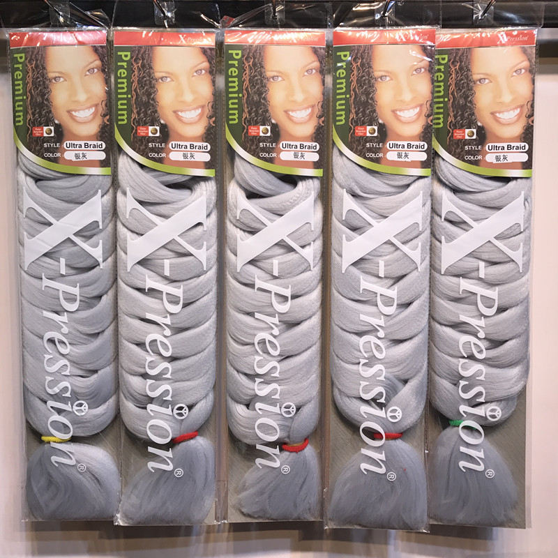 wholesale Xpression Braiding 82 inches 165g synthetic Kanekalon Haiirr Crochet Braids single color Premium Ultra jumbo Braid haiirr