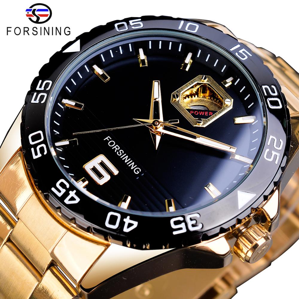 Forsining Mechanical Mens Watches Top Brand Luxury Automatic Man Watches Golden Stainless Steel Waterproof Luminous Hands Clock, Black
Forsining Mechanical Mens Watches Top Brand Luxury Automatic Man Watches Golden Stainless Steel Waterproof Luminous Hands Clock, Black