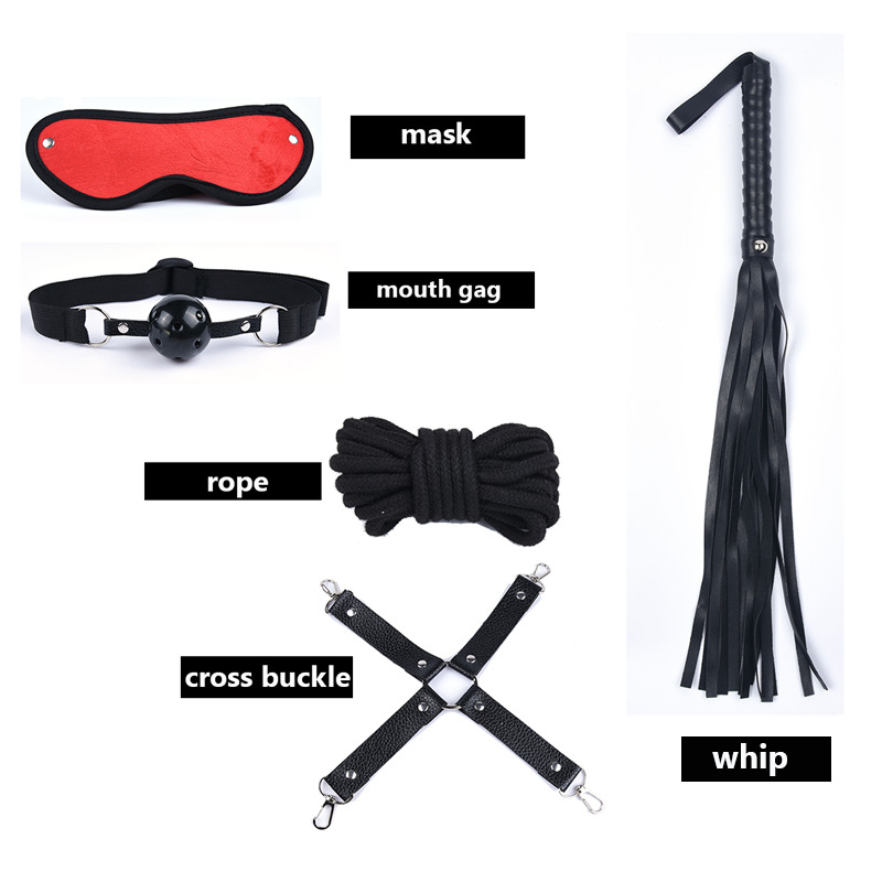 12 Pcs / Set Nylon Plush Sex Toys For Adults Women Handcuffs Whip Mouth Gag Rope Erotic Bdsm Bondage With Metal Anal Tail Fox Y200421