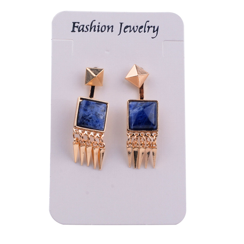 Natural stone alloy tassel earrings ladies clothing charm stainless steel Easter gift earrings