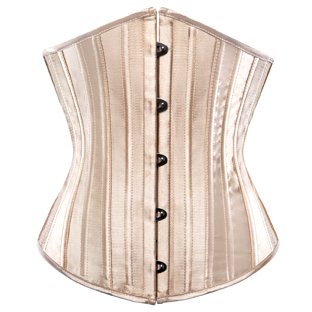 Women Corsets Jacquard/Satin Plus Size XXS-6XL 26pcs Spiral Steel Boned Lace up Underbust Corset Shaper Fashion Slimming Corselete Waist Cincher