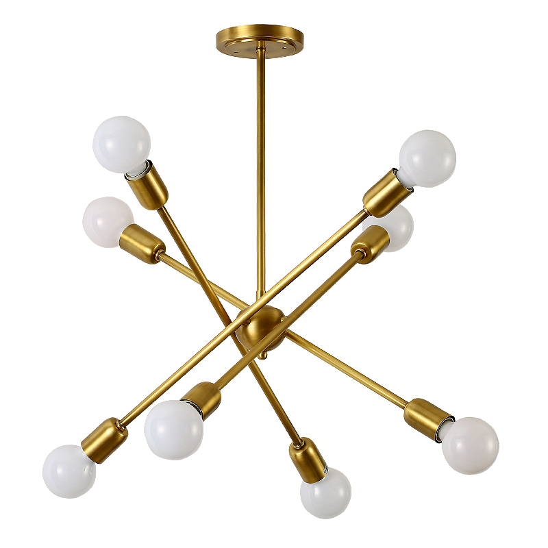 American style copper body 8/10 arm LED Pendant light modern branch with E27 base 4W led lamp pure white free shipping