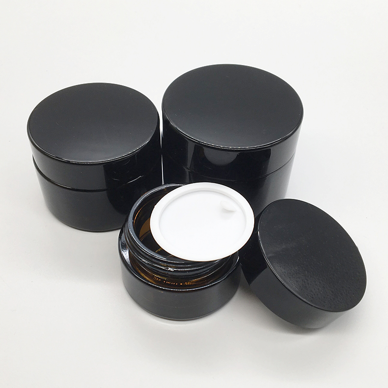 5g 10g 20g 30g 50g 10pcs/lot Empty frosted Glass Jar Straight Sided Cream Jars sliver lid inner liner empty cosmetic container
