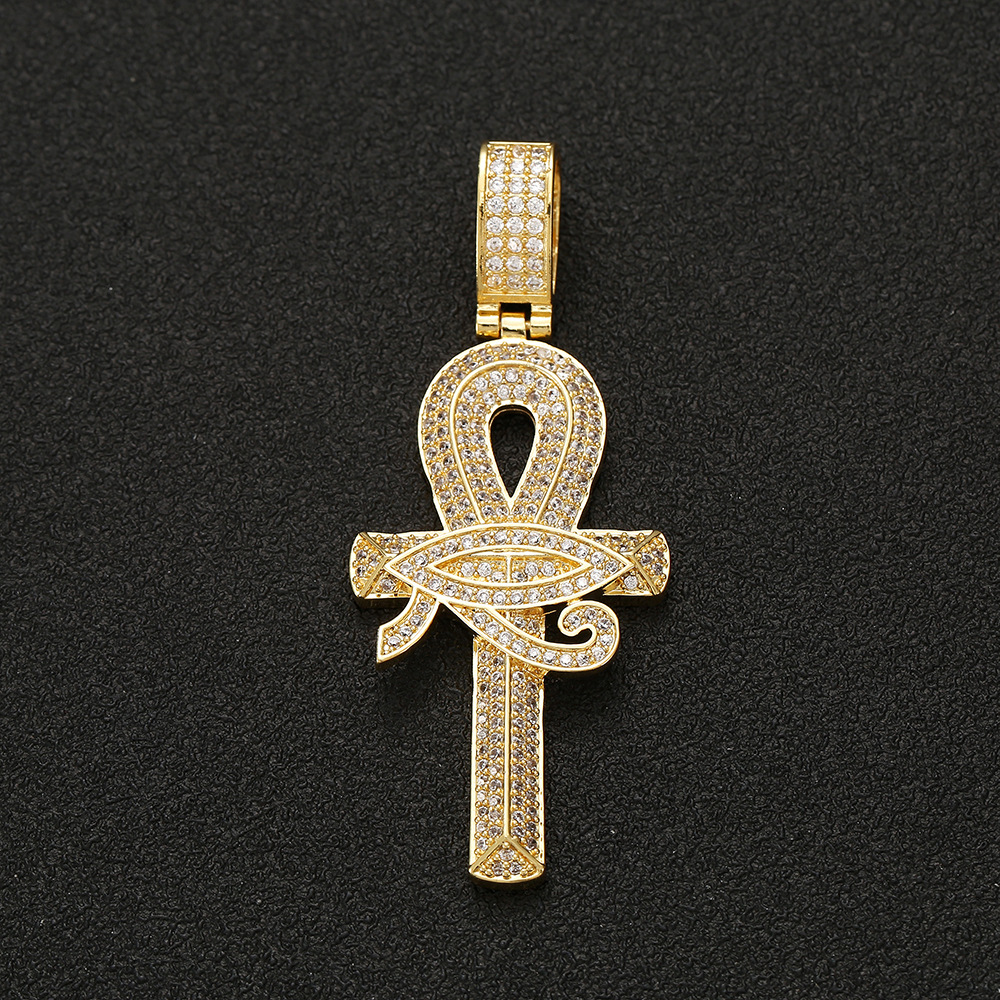 2025 Designer New Egyptian Ankh Life Key Pendant Necklace with Rope Chain Hip Hop Sier Gold as a Gift for Social Gatherings Free shipping