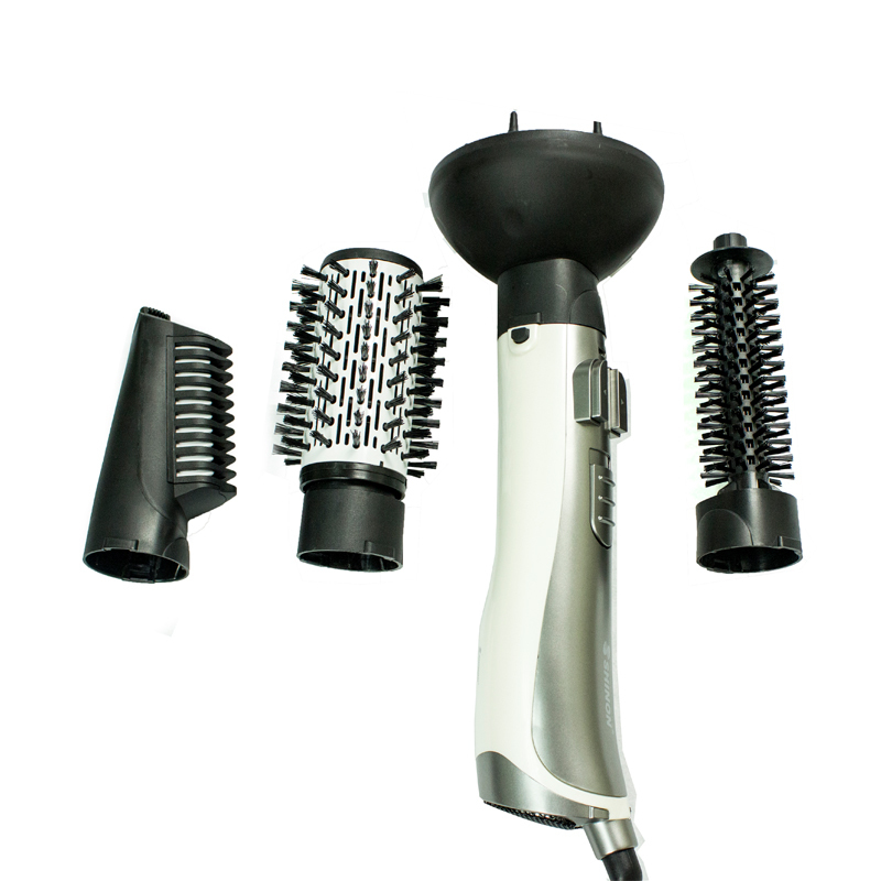 1000W Hair Dryer Brush 4 In 1 Professional 360 Rotating Blow Dry Brush Comb Hair Straightener Curler Electric Hair Brush Roller