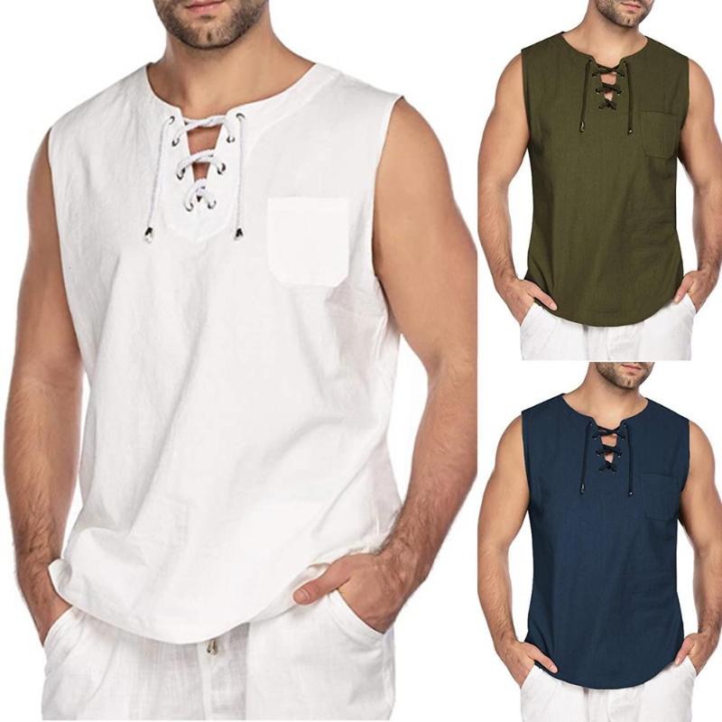 Casual tank top Men Summer Solid Color Sleeveless Vest Men V Neck Bandage Pocket Vest tank Top Male Tees Clothing, Beige
Casual tank top Men Summer Solid Color Sleeveless Vest Men V Neck Bandage Pocket Vest tank Top Male Tees Clothing, Beige