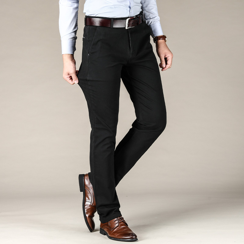 2019 Men's Autumn Fashion Business Casual Long Pants Suit Pants Male Elastic Straight Formal Trousers Plus Big Size 28-38
