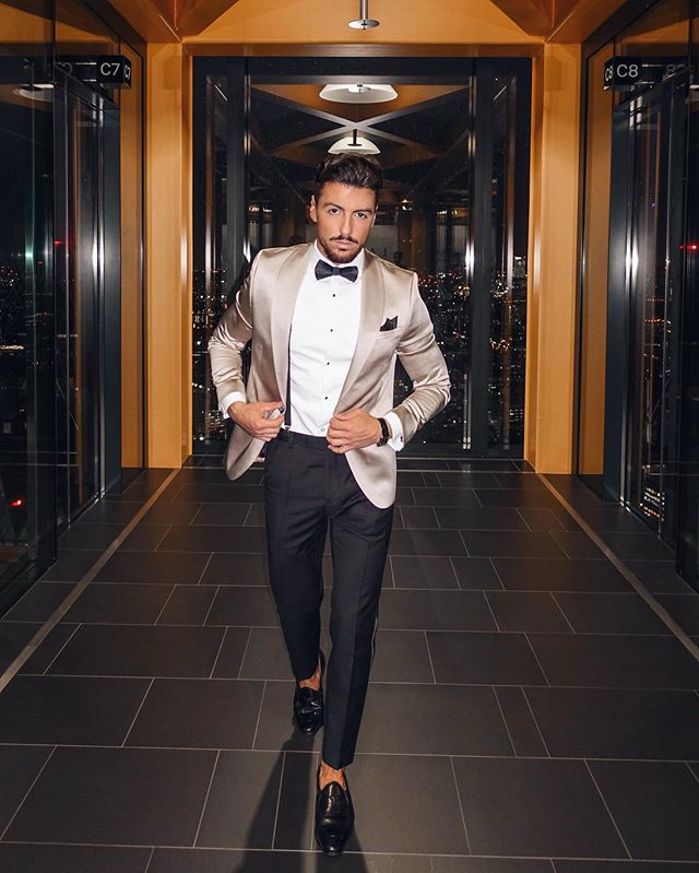 Handsome Mens Suit New Fashion Three Pieces Groom Suit Wedding Suits For Best Men Slim Fit Groom Shawl Lapel For Man
