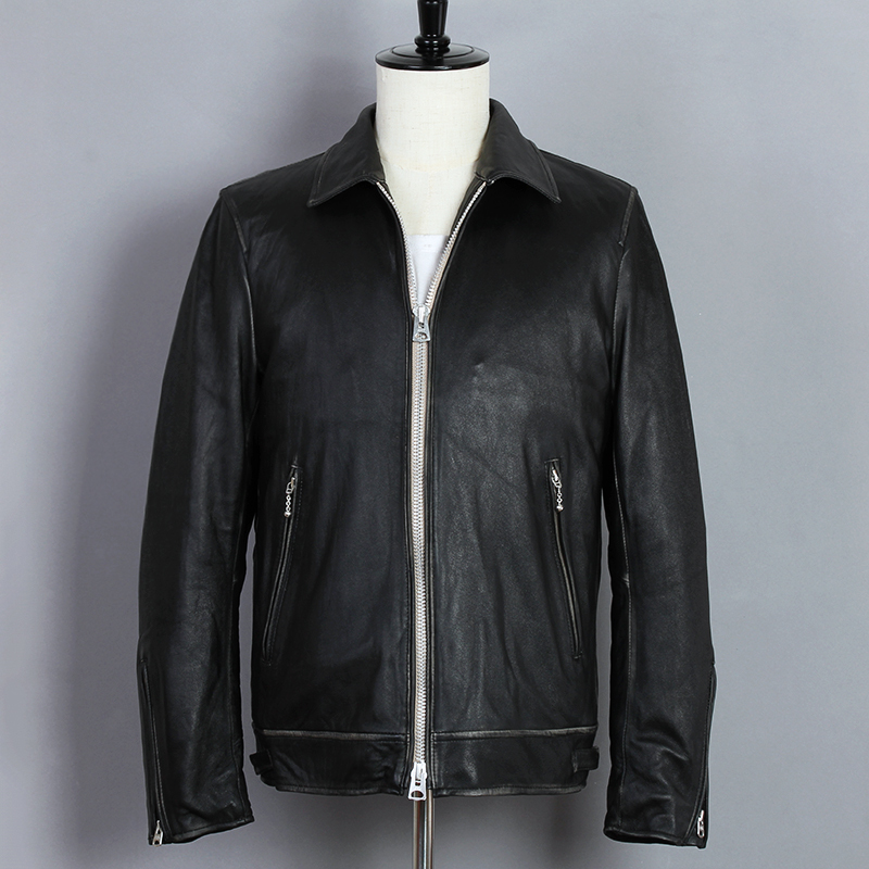 2020 Casual Vintage Genuine Jacket Men Slim Fit Sheepskin Real Coat Motorcycle Biker Leather Clothing for Male, Black
2020 Casual Vintage Genuine Jacket Men Slim Fit Sheepskin Real Coat Motorcycle Biker Leather Clothing for Male, Black
