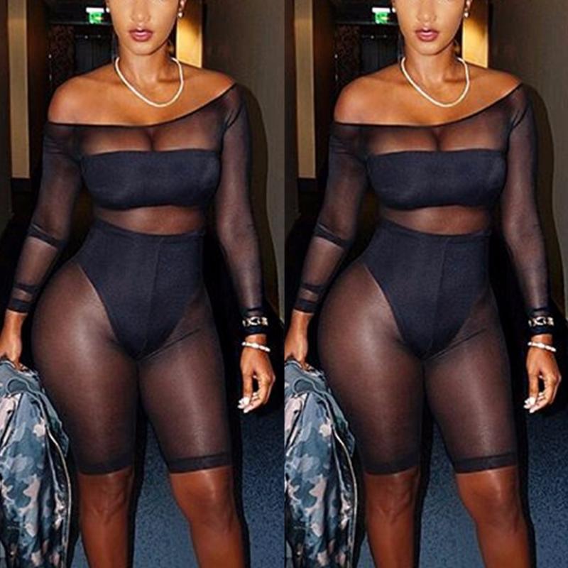 New Off Shoulder Sexy Club One Piece See Through Mesh Playsuit Womens Slim Fit Slash Neck Long Sleeve Bodycon Jumpsuits Overalls, Black
New Off Shoulder Sexy Club One Piece See Through Mesh Playsuit Womens Slim Fit Slash Neck Long Sleeve Bodycon Jumpsuits Overalls, Black