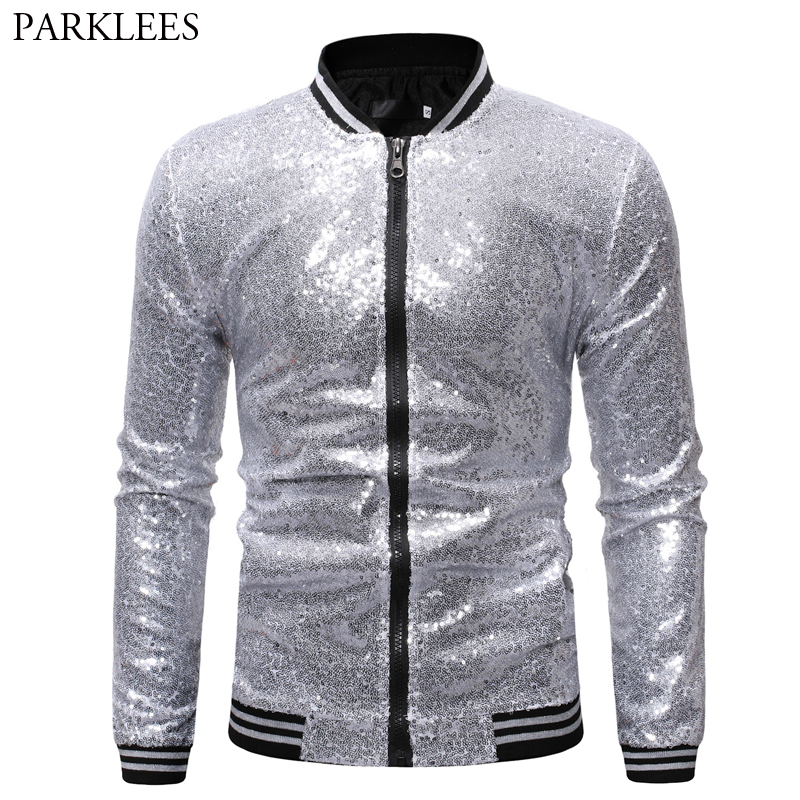 Men' Jackets Shiny Sliver Bling Glitter Varsity Bomber Jacket Men Hip Hop Mens Baseball And Coats Club Disco DJ Prom Chaqueta
Men' Jackets Shiny Sliver Bling Glitter Varsity Bomber Jacket Men Hip Hop Mens Baseball And Coats Club Disco DJ Prom Chaqueta