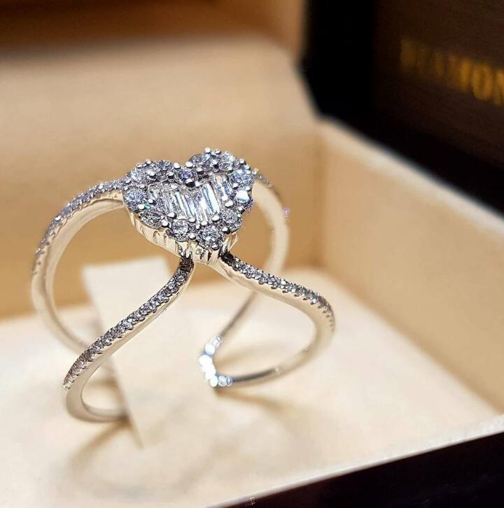 Heart Rhinestone Design Alloy Wedding Bride Rings New Birthdays Gifts Rings Valentine Jewelry Gift to Lady Lover Rings, White
Heart Rhinestone Design Alloy Wedding Bride Rings New Birthdays Gifts Rings Valentine Jewelry Gift to Lady Lover Rings, White