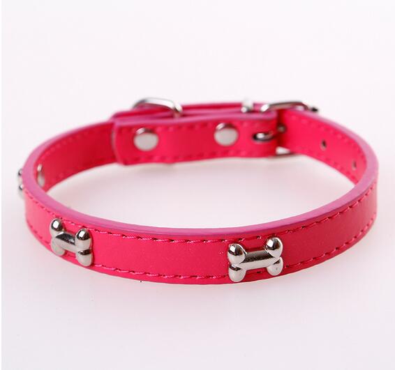 Bone Leather Durable Pet Dog Collar Pet Supplies Accessories Neck Strap Collar For Dog Puppy Pug Collars For Small Large Dogs GA655