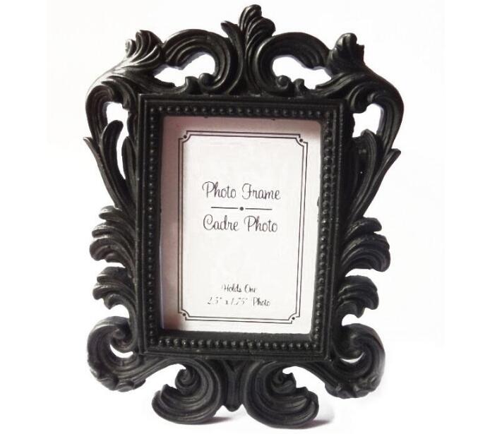 50pcs/Lot Victorian Style Resin White&Black Baroque Picture/Photo Frame Place Card Holder Bridal Wedding Shower Favors Gift