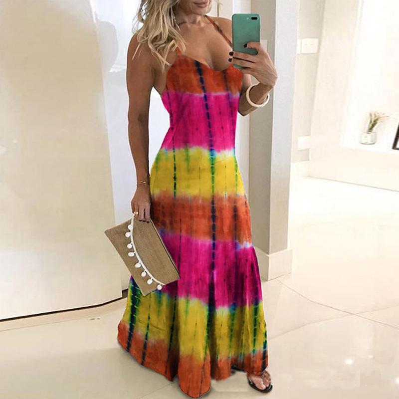 2020 New Fashion dresses Women' Sexy Patchwork Tie-dyed Print Loose Sleeveless Camisole Long Slip Dress maxi dress
2020 New Fashion dresses Women' Sexy Patchwork Tie-dyed Print Loose Sleeveless Camisole Long Slip Dress maxi dress