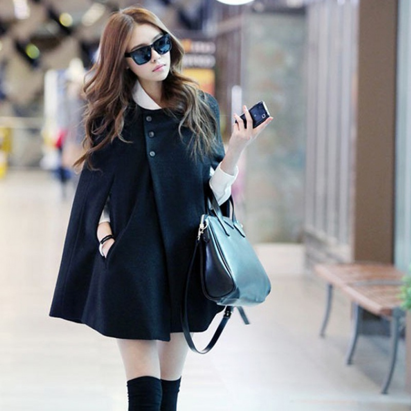 New Winter Cloak Women Thicken Capes Shawl Cashmere Button Coat Ponchos Mujer Invierno Elegantes Cape Poncho Female