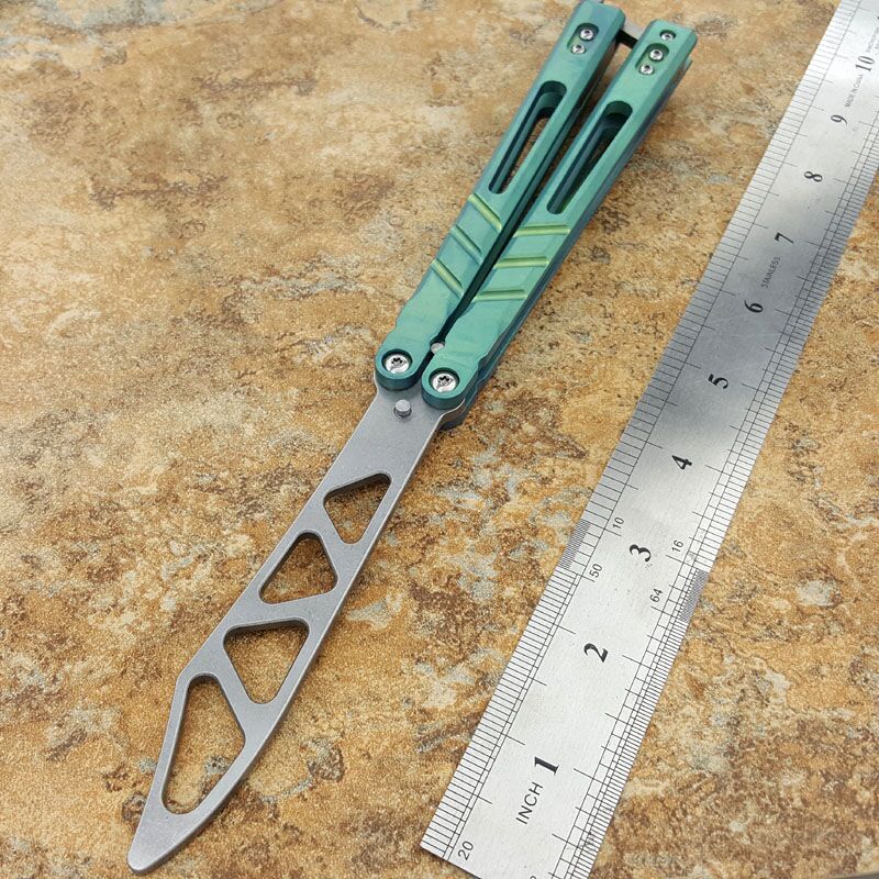 AB D2 blade sandwich titanium handle butterfly trainer training knife not sharp Crafts Martial arts Collection knvies xmas gift
AB D2 blade sandwich titanium handle butterfly trainer training knife not sharp Crafts Martial arts Collection knvies xmas gift