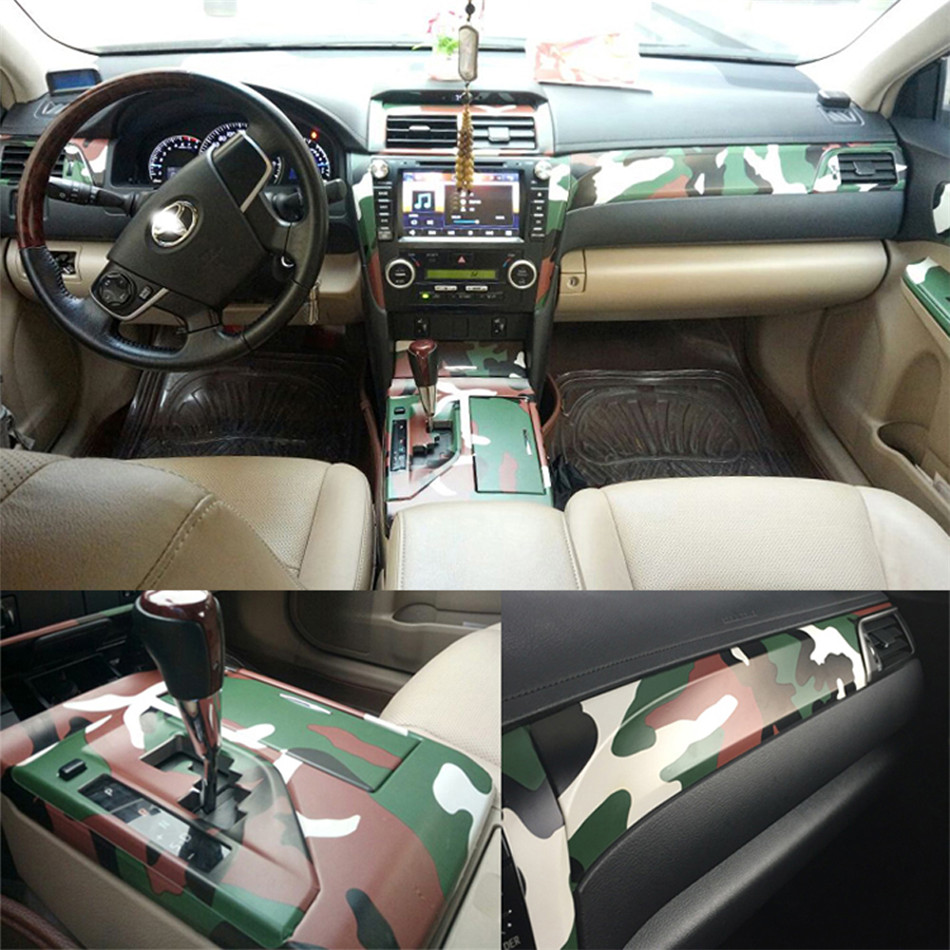 For Toyota Camry XV50 2012-2016 Interior Central Control Panel Door Handle 5DCarbon Fiber Stickers Decals Car styling Accessorie