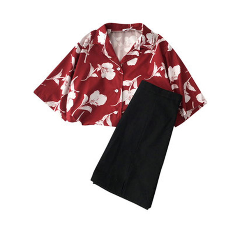 women shirt suit 2020 mori girls summer Two sets Thailand style Shirt skirt suits vintage Female 2 piece printed blouse suits, Black
women shirt suit 2020 mori girls summer Two sets Thailand style Shirt skirt suits vintage Female 2 piece printed blouse suits, Black