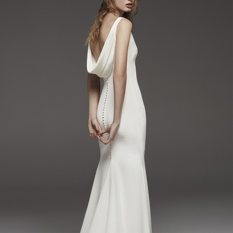 Simple Bohemian Mermaid Wedding Dresses Satin Sexy Deep V Neck Backless Beach Boho Bridal Gowns Court Train Bride Dress