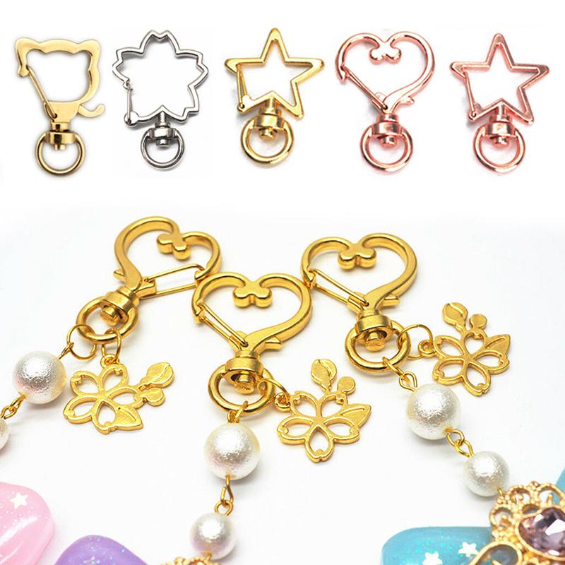 High Quality Metal Swivel Lobster Clasp Snap Hook Star Heart Shape DIY Keychain Jewelry Findings Car Keyring Accessories