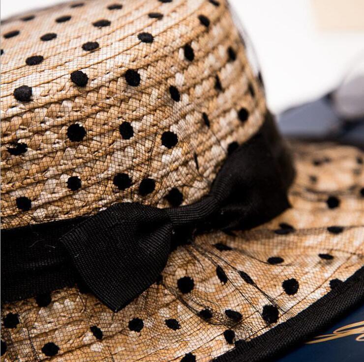 summer 100% good quality Flat Sun Hat Women's bow Straw Hats For Women Beach hat chapeau femme boater Gift D19011106