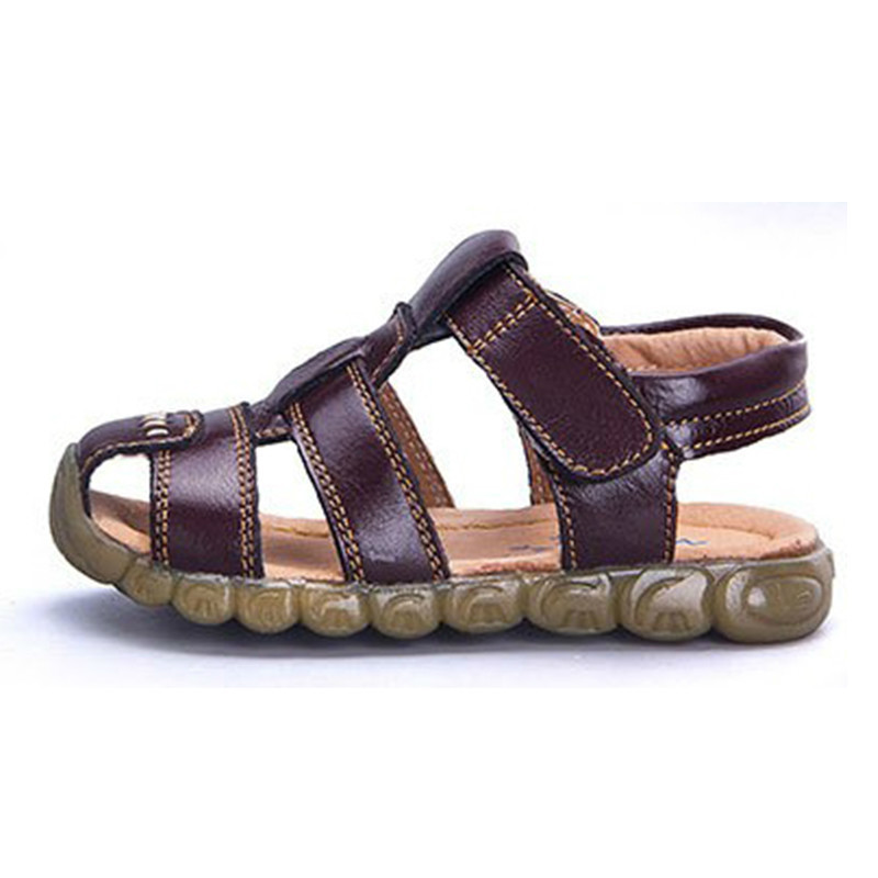 Promotion Children's Shoes Cow Leather Casual Shoes Sandals For Children Comfortable Summer Man Middle Hole