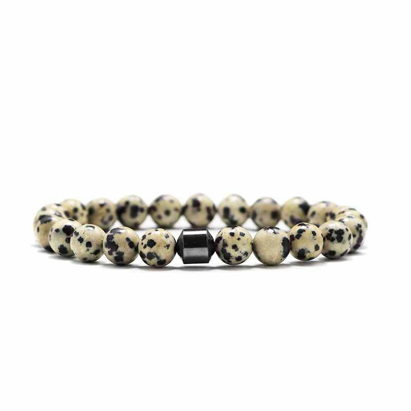 8mm Natural Stone Lava Stone Turquoise Tiger Eye Beads hematite Bracelet Diy Glamour Jewelry Bracelet Picasso couple Bangle Bracelet