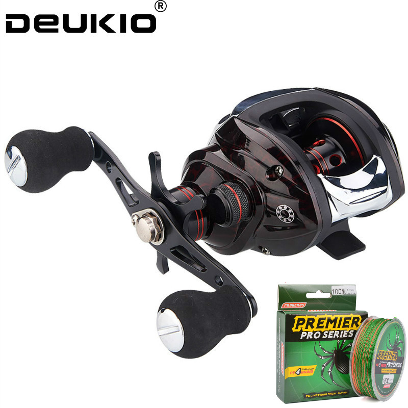 Deukio Baitcasting Fishing Reel Equipped PE 4 Strands line 8Kg Braking Power 4+1BB Quality Ultra Light Reels Carp Lure fishing
Deukio Baitcasting Fishing Reel Equipped PE 4 Strands line 8Kg Braking Power 4+1BB Quality Ultra Light Reels Carp Lure fishing