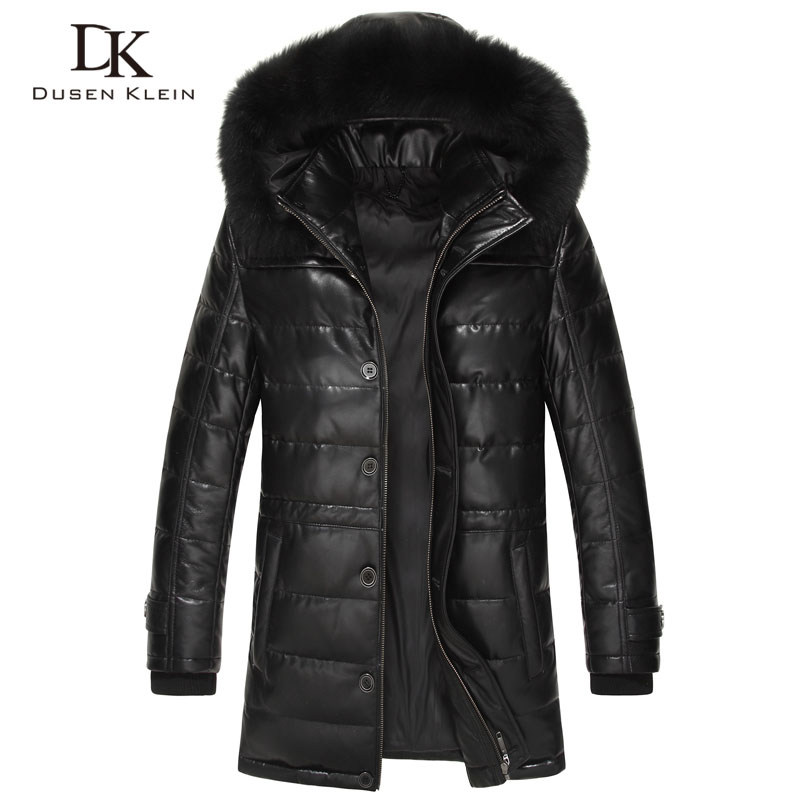 Dusen Brand long down coats men Real sheepskin 90% duck down Slim style collar winter leather jacket 61L1568, Black
Dusen Brand long down coats men Real sheepskin 90% duck down Slim style collar winter leather jacket 61L1568, Black