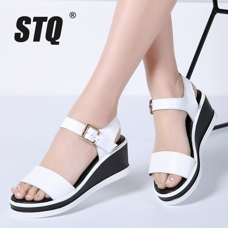 STQ 2020 Women Sandals White Flat Wedge Sandals Summer Women Platform Sandalias Ladies Thick Heel Sole Gladiator 1906, 1906 black
STQ 2020 Women Sandals White Flat Wedge Sandals Summer Women Platform Sandalias Ladies Thick Heel Sole Gladiator 1906, 1906 black