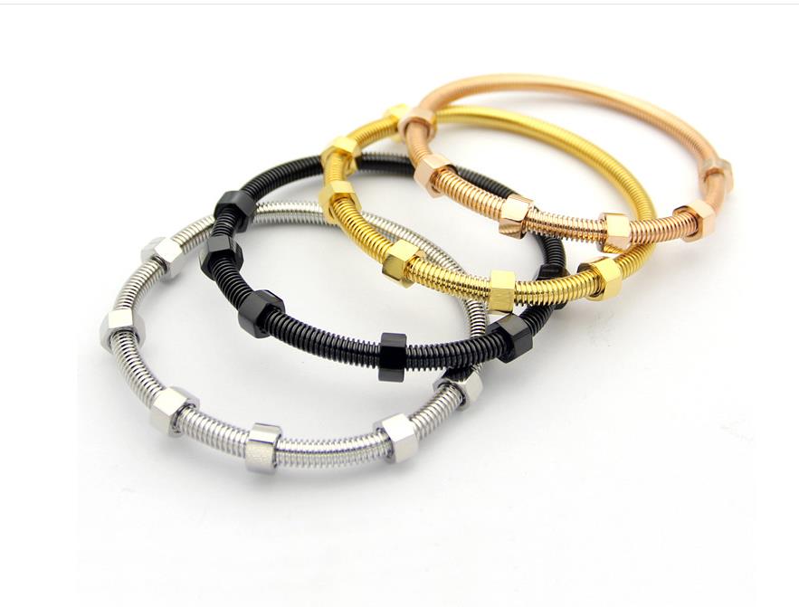 Six screw Bracelet titanium steel women and men couple six nut Bracelet