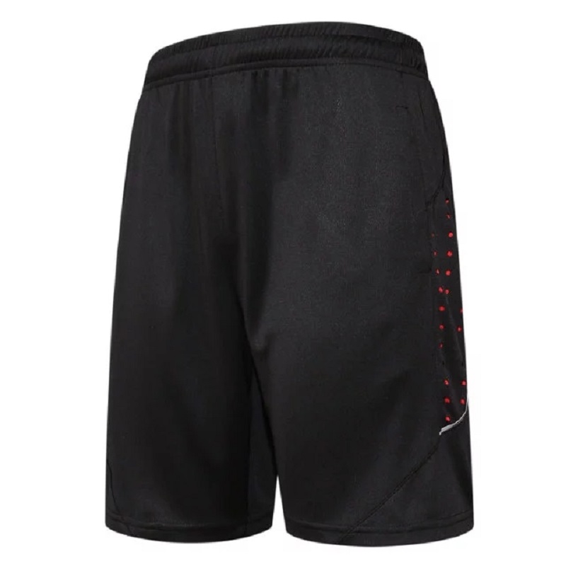 Quick Dry Men's Sports Basketball Shorts Elastic Waist Men Running Shorts with Zipper Pocket Reflective Stripe Jogging