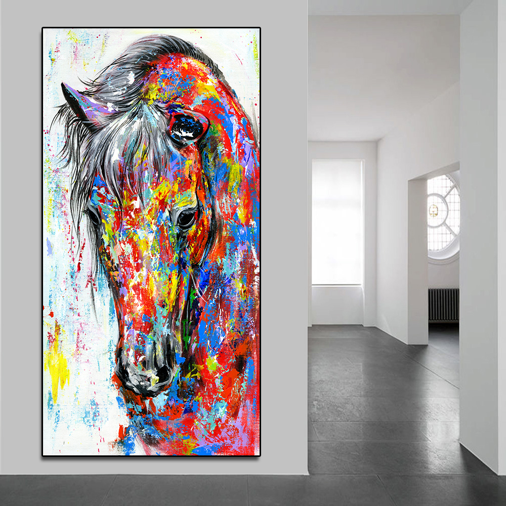 Modern Abstract Oil Painting Horse Picture on Canvas, Printed Large Canvas Wall Art Red Horse Head Wall Poster for Living Room Home Decor
Modern Abstract Oil Painting Horse Picture on Canvas, Printed Large Canvas Wall Art Red Horse Head Wall Poster for Living Room Home Decor