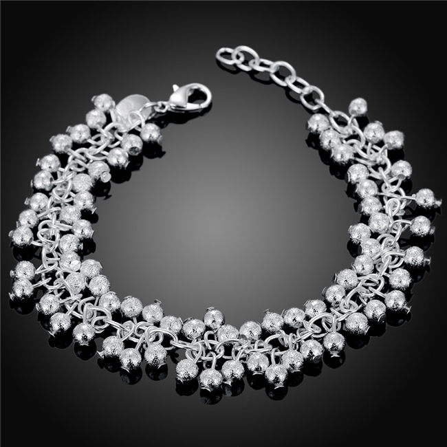 Hot sale best gift 925 silver Sand Light Grape bracelet DFMCH232,Brand new fashion 925 sterling silver plate Chain link bracelets high grade