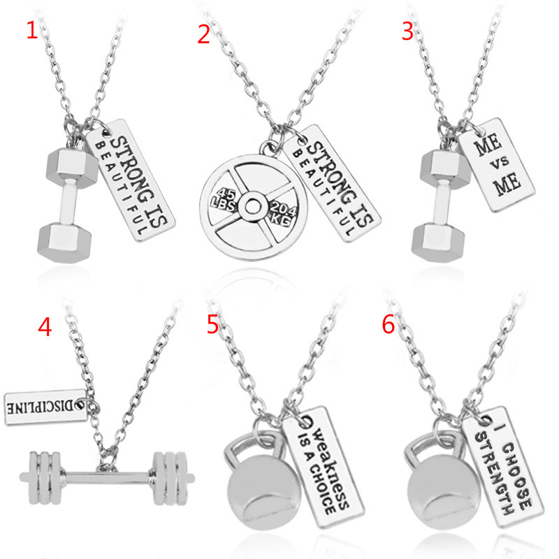 JG1 Fitness Weightlifting jewelry bending Dumbbell barbell and ME VS ME charms pendant Necklace 3055
JG1 Fitness Weightlifting jewelry bending Dumbbell barbell and ME VS ME charms pendant Necklace 3055