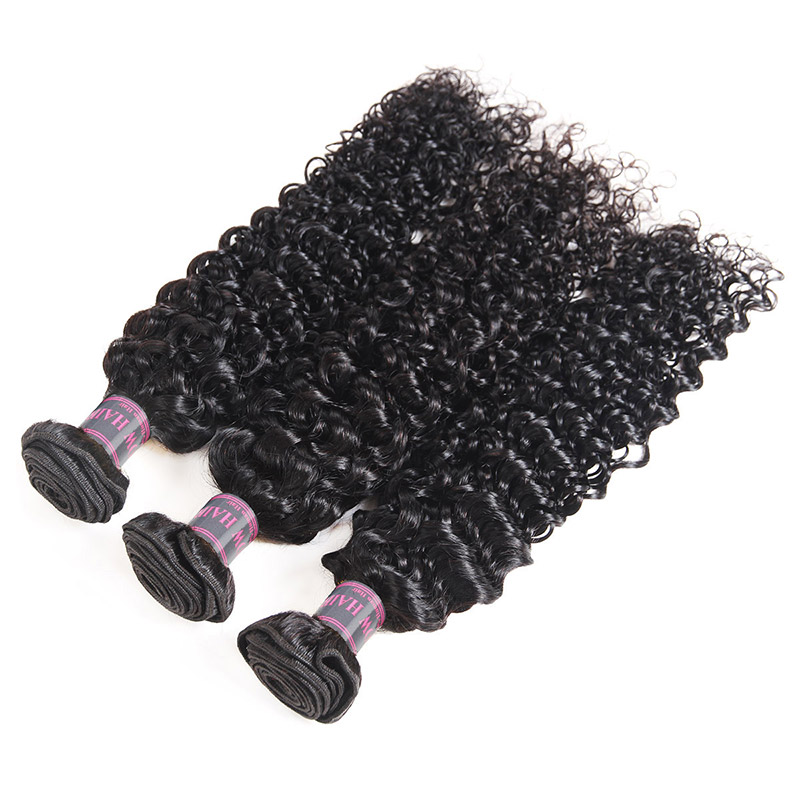 Ishow Deep Loose Brazilian Body Virgin Extensions Peruvian Human Hair Bundles Water Curly Wefts Weave for Women All Ages 8-28inch Natural Black