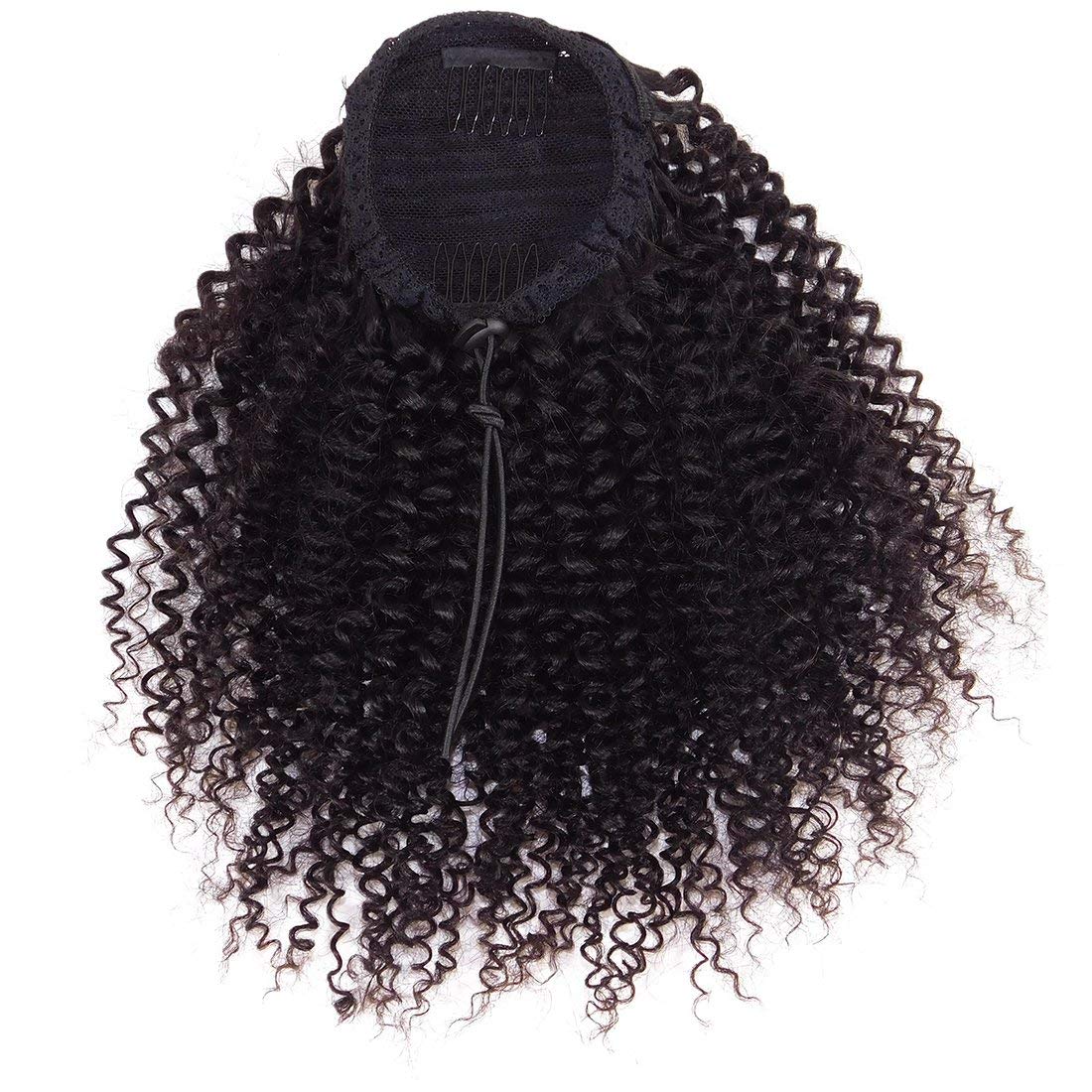 Afro Kinky Curly Ponytail For Women Natural Black Remy Hair 1 Piece 120g Clip In Ponytails Drawstring 100% Human Hair Extension
