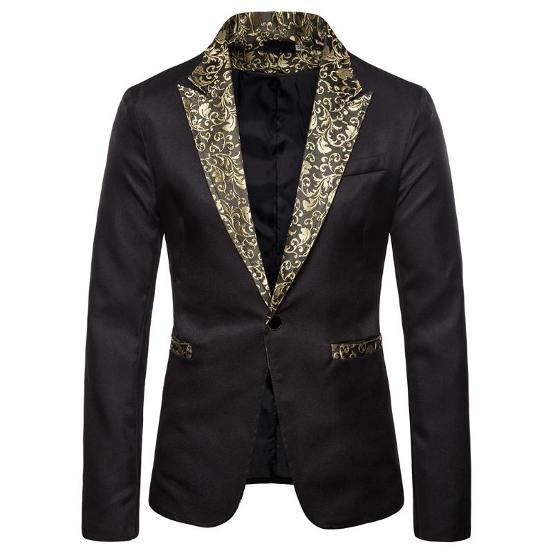 2020 New Men Shawl Lapel Blazer Designs Plus Size Gold Flowers Print Sequins Suit Jacket DJ Club Stage Singer Clothes, White
2020 New Men Shawl Lapel Blazer Designs Plus Size Gold Flowers Print Sequins Suit Jacket DJ Club Stage Singer Clothes, White