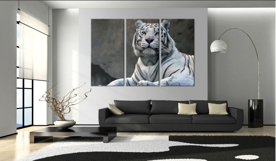 ( No Frame ) Canvas Print Modern Abstract White Tiger Poster Home Wall Decor Painting Canvas Printing Art HD Print Painting