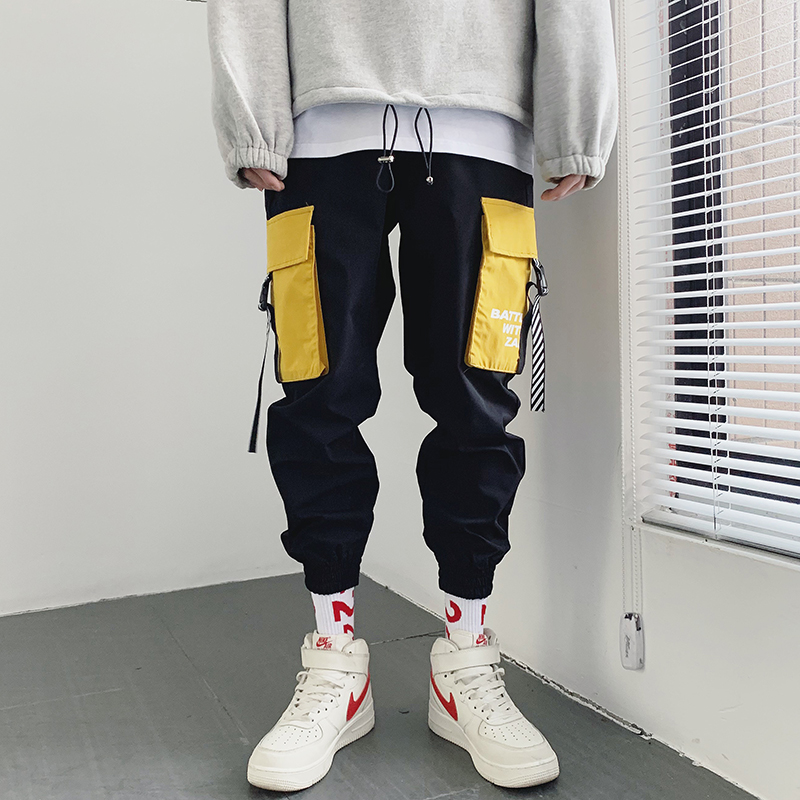 Fashion Patchwork Men Cargo Pants Big Pocket Mens Pants Pocket Webbing Casual Men Pantalones Hombres, Black
Fashion Patchwork Men Cargo Pants Big Pocket Mens Pants Pocket Webbing Casual Men Pantalones Hombres, Black