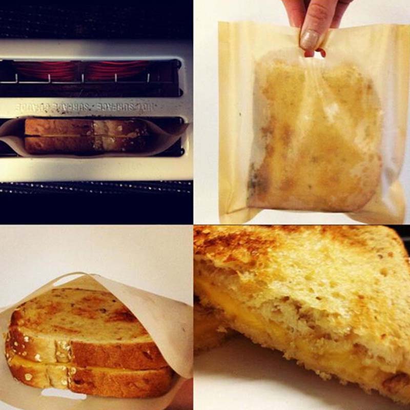 Microwave Heating Toaster Bags Bakeware Grilled Cheese Sandwiches Bag Reusable Non-stick Toasters Bread Packaging Cake Toasts Tools BH3058 TQQ