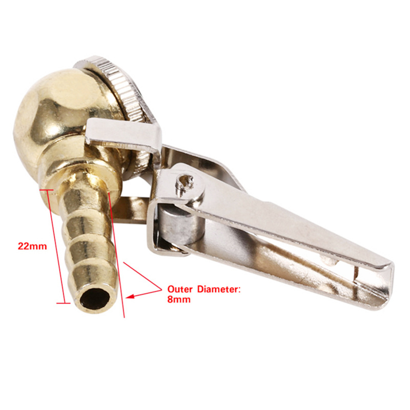 Car Tyre Valve Air Pump Chuck Clip Tire Inflator Valves Connector High Quality 6mm 8mm Clamp Brass Auto Truck Tyres