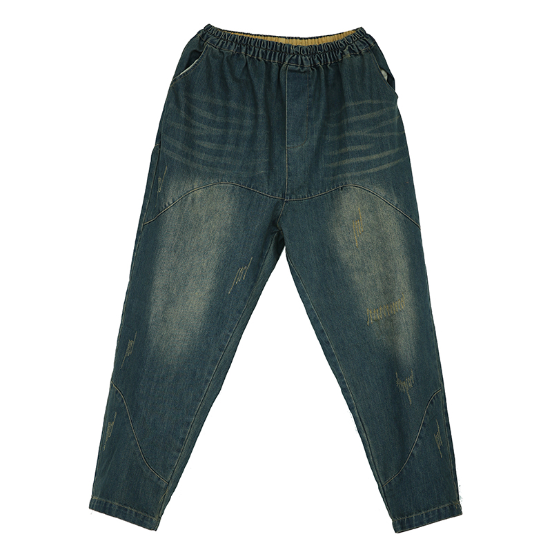Blueberries With Embroidery Harlan Elastic Waist Big Yards Long Leisure Trousers, Blueberry
Blueberries With Embroidery Harlan Elastic Waist Big Yards Long Leisure Trousers, Blueberry