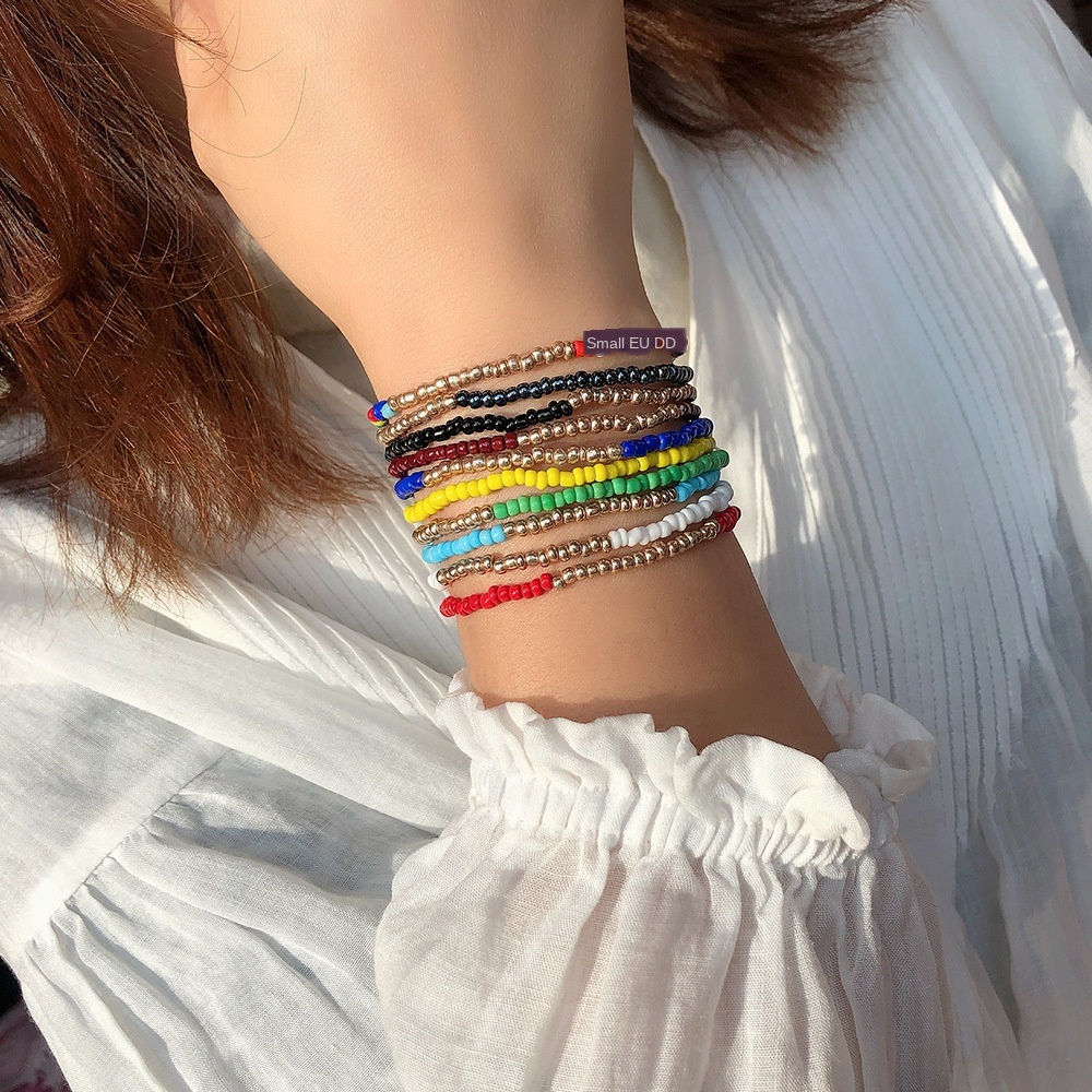 Colorful beads bracelet women versatile hand-woven multi-layer elastic rope bracelet accessories
Colorful beads bracelet women versatile hand-woven multi-layer elastic rope bracelet accessories