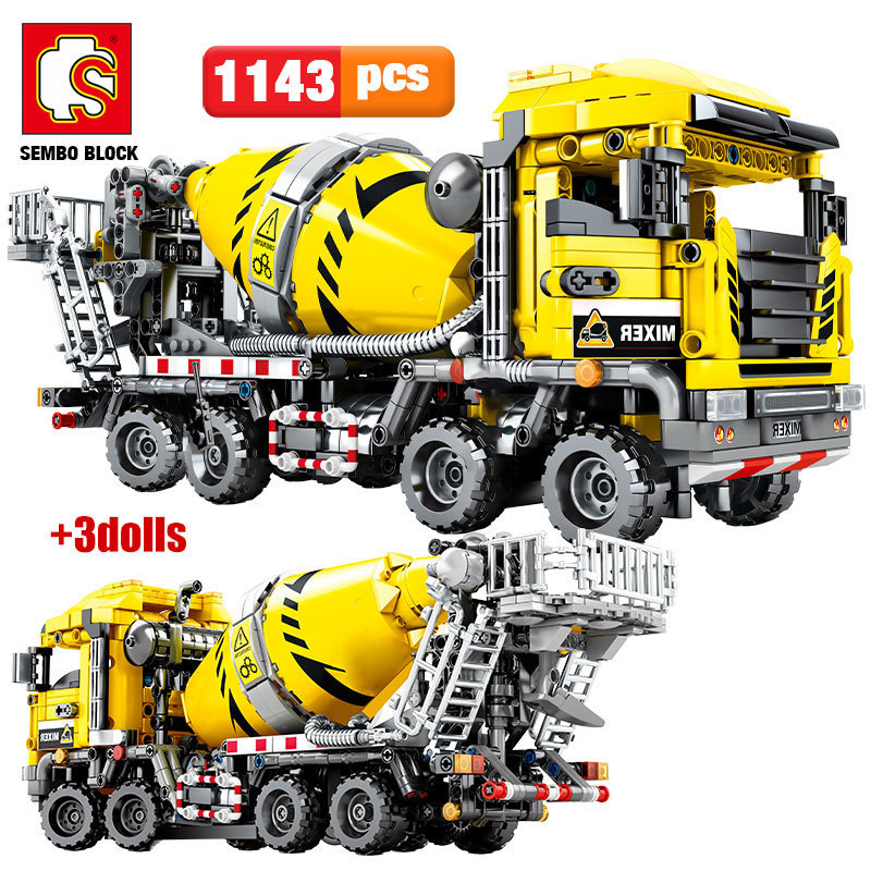 City Engineering Bulldozer Crane Assemblage Technic Car Truck Excavator Roller Building Blocks Bricks Construction Toys